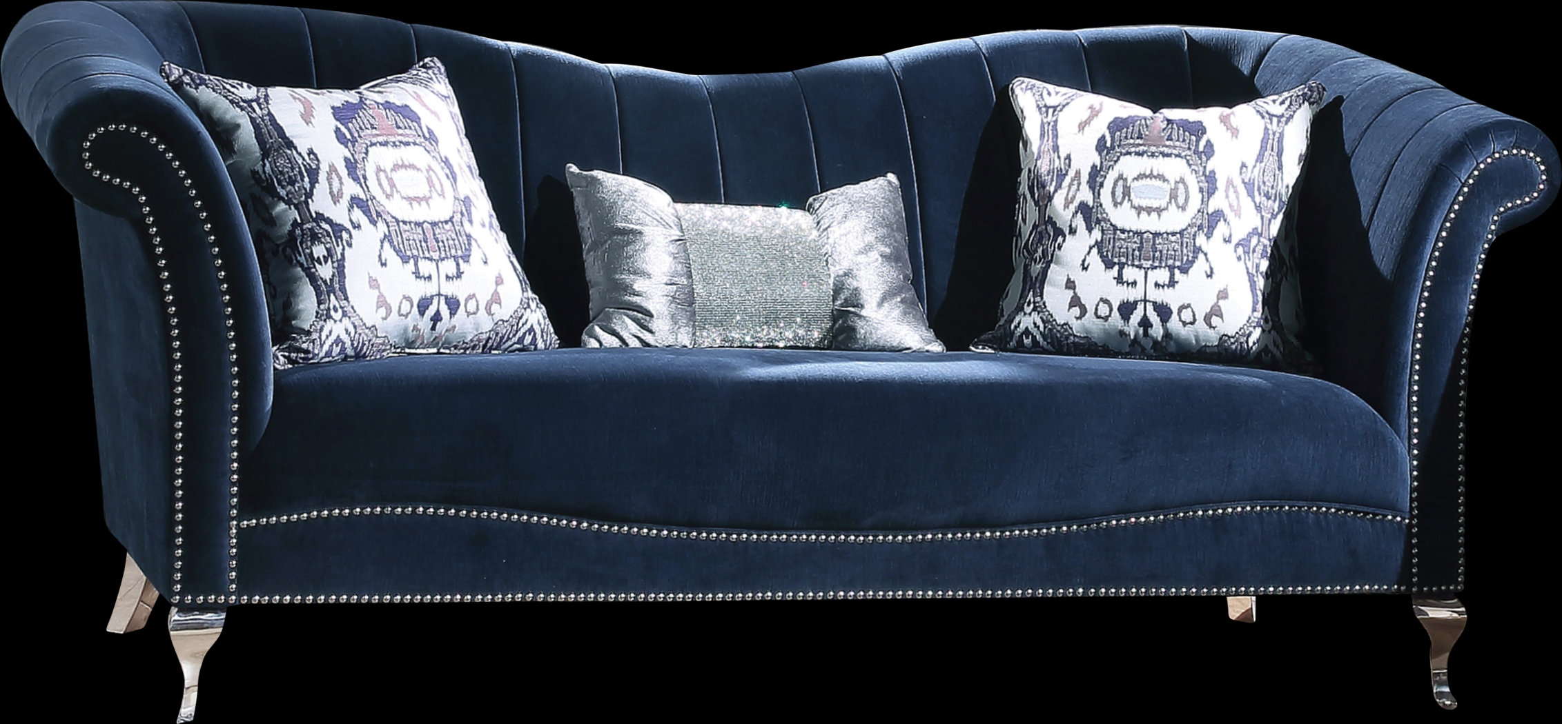 Berean Blue Sofa with Three Pillows - Thumbnail - Image 1