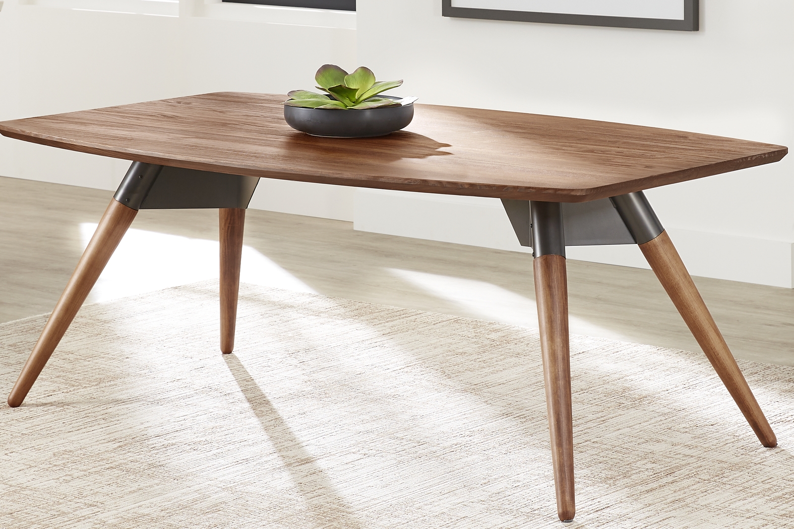 Bergen Boulevard Walnut 5 Pc Dining Room with Gray Chairs - Thumbnail - Image 3