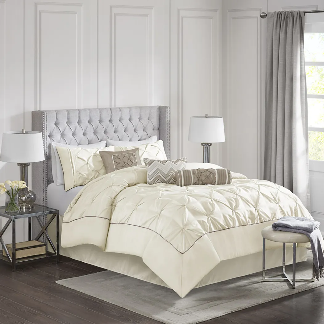 Bergerae Ivory 7 Pc King Comforter Set - Thumbnail - Image 2