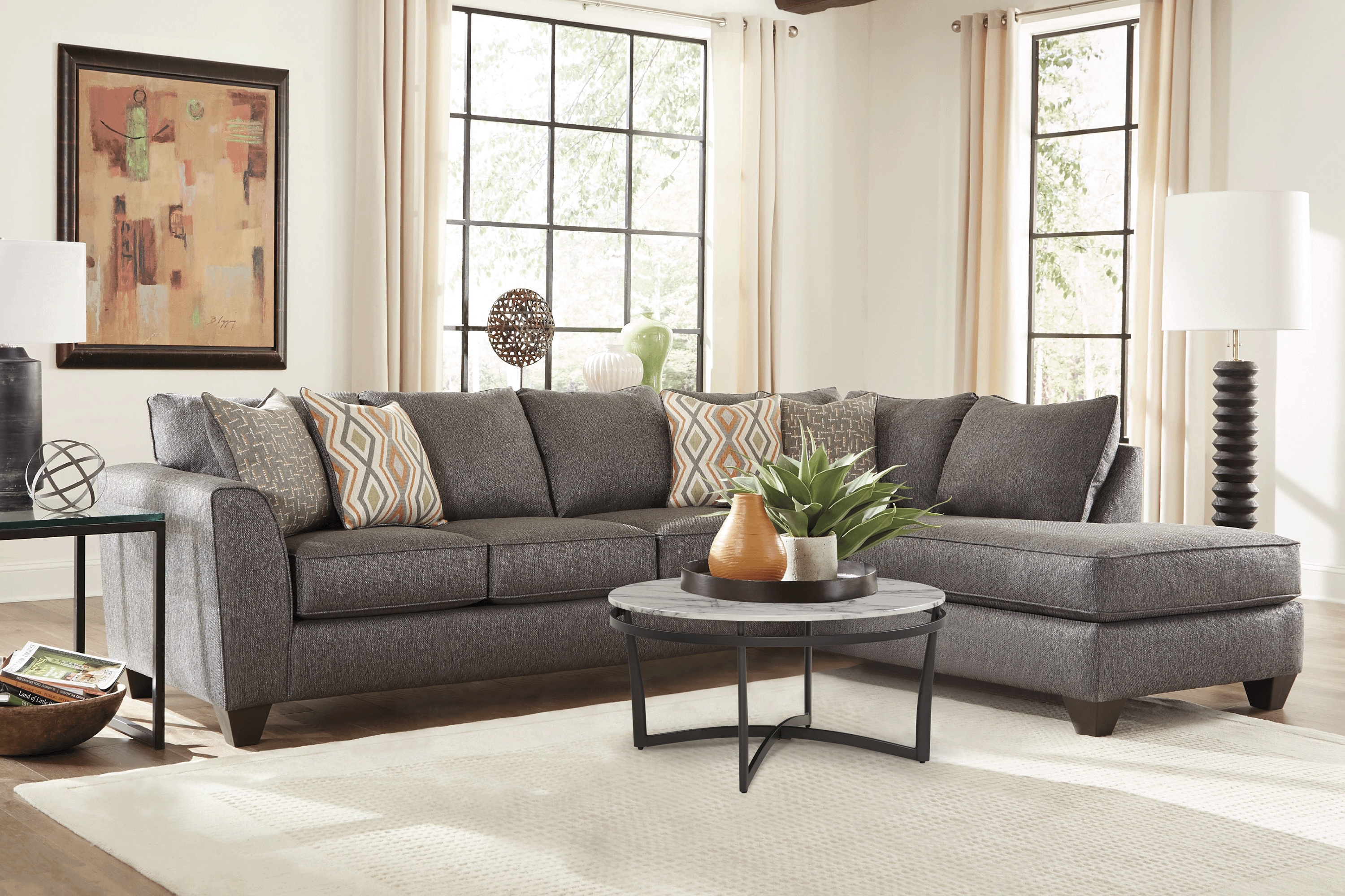 Berkeley Terrace Gray 5 Pc Sectional Living Room - Thumbnail - Image 1
