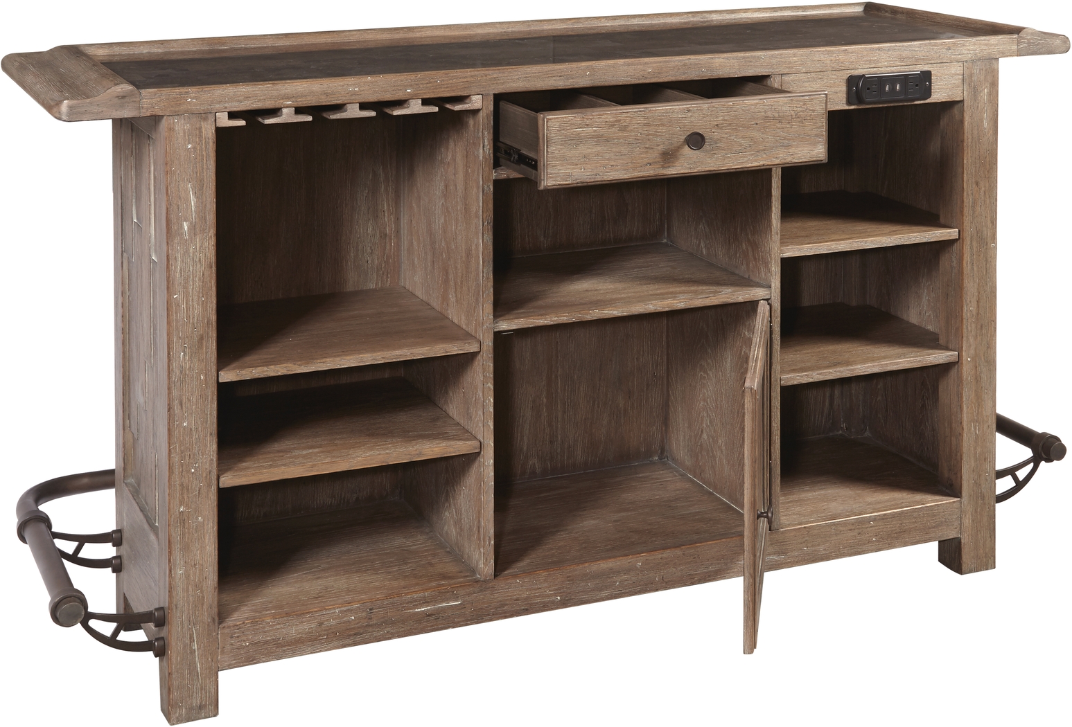 Berkman Brown Bar With 4 Barstools - Thumbnail - Image 7