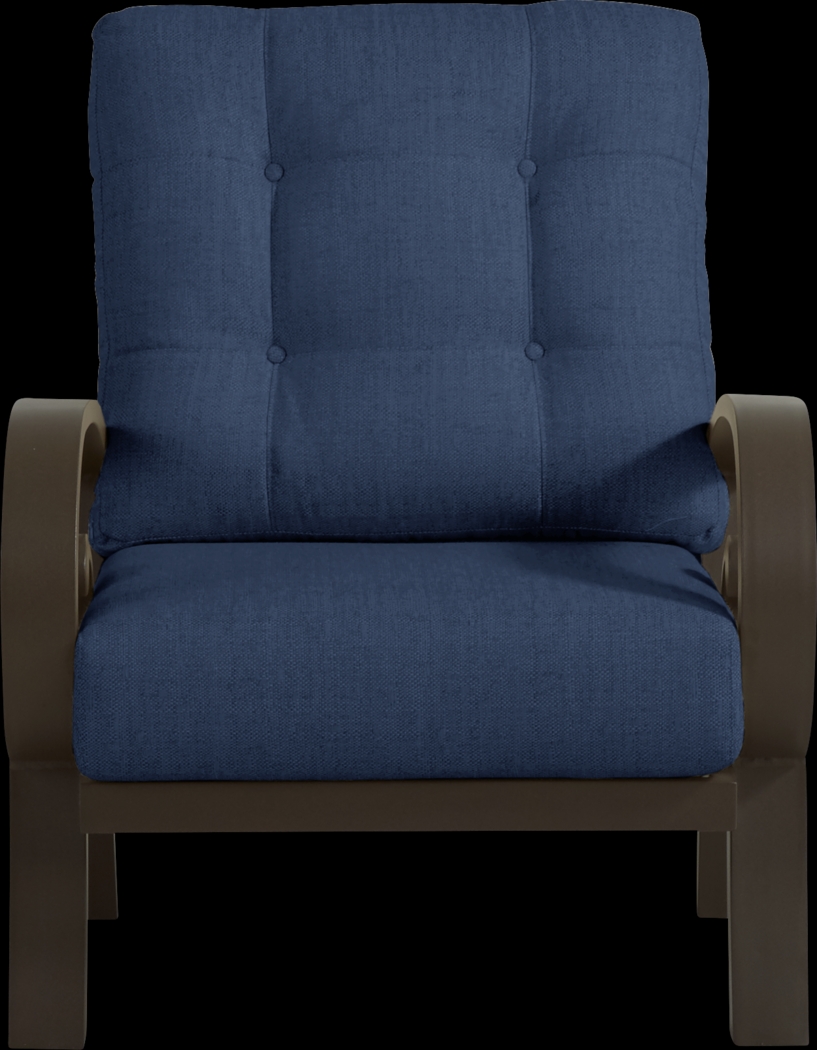 Bermuda Bay Aged Bronze Outdoor Club Chair with Ink Cushions - Thumbnail - Image 1