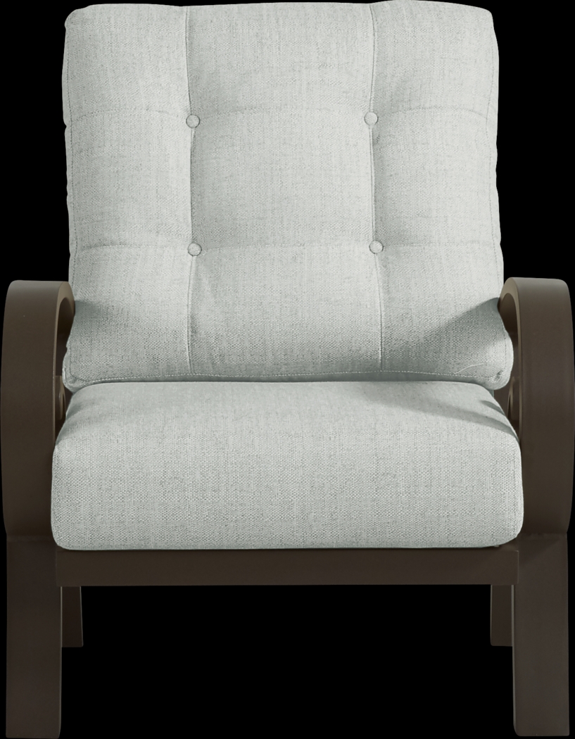 Bermuda Bay Aged Bronze Outdoor Club Chair with Rollo Seafoam Cushions - Thumbnail - Image 1