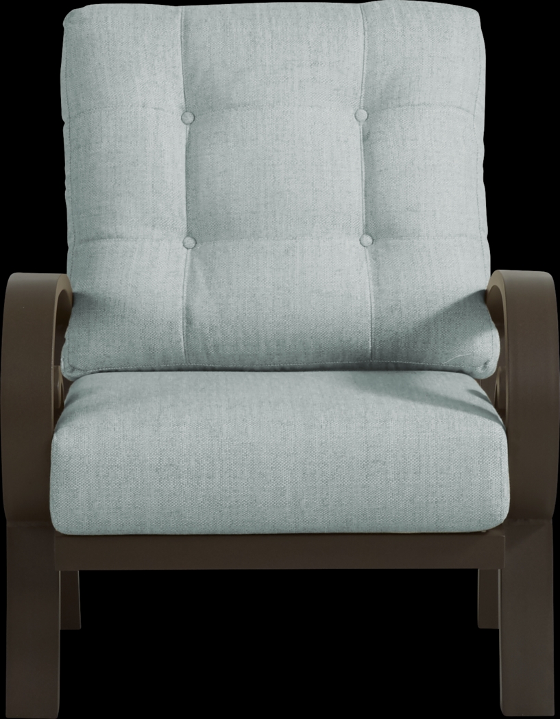 Bermuda Bay Aged Bronze 5 Pc Fire Pit Seating Set with Seafoam Cushions - Thumbnail - Image 5