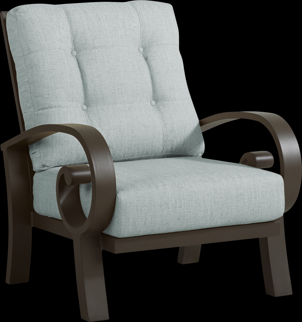 Bermuda Bay Aged Bronze 5 Pc Fire Pit Seating Set with Seafoam Cushions - Thumbnail - Image 4