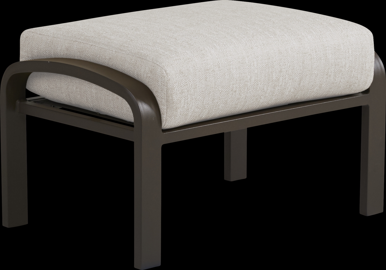 Bermuda Bay Aged Bronze Outdoor Ottoman with Rollo Linen Cushion - Thumbnail - Image 1