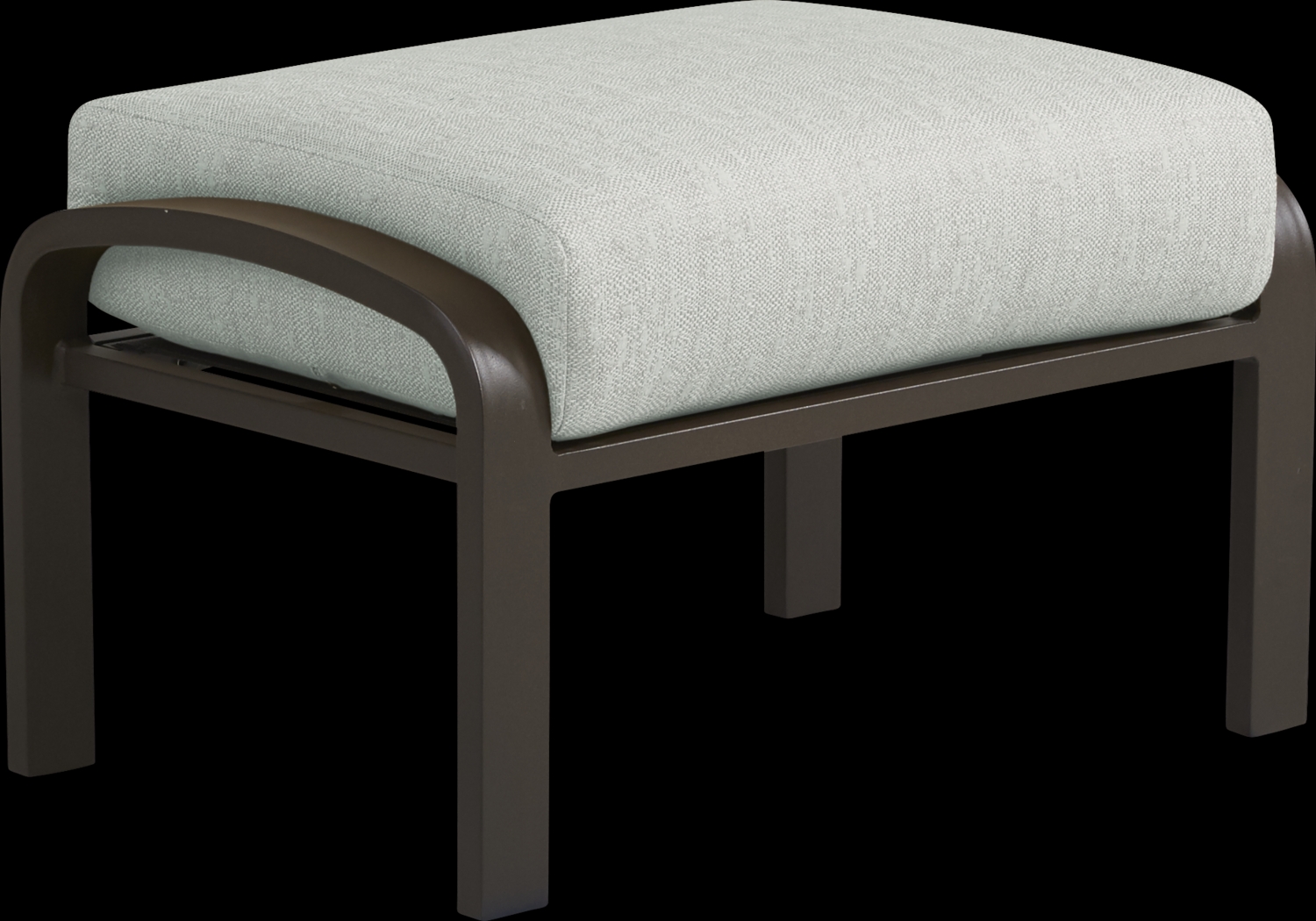 Bermuda Bay Aged Bronze Outdoor Ottoman with Rollo Mist Cushion - Thumbnail - Image 1