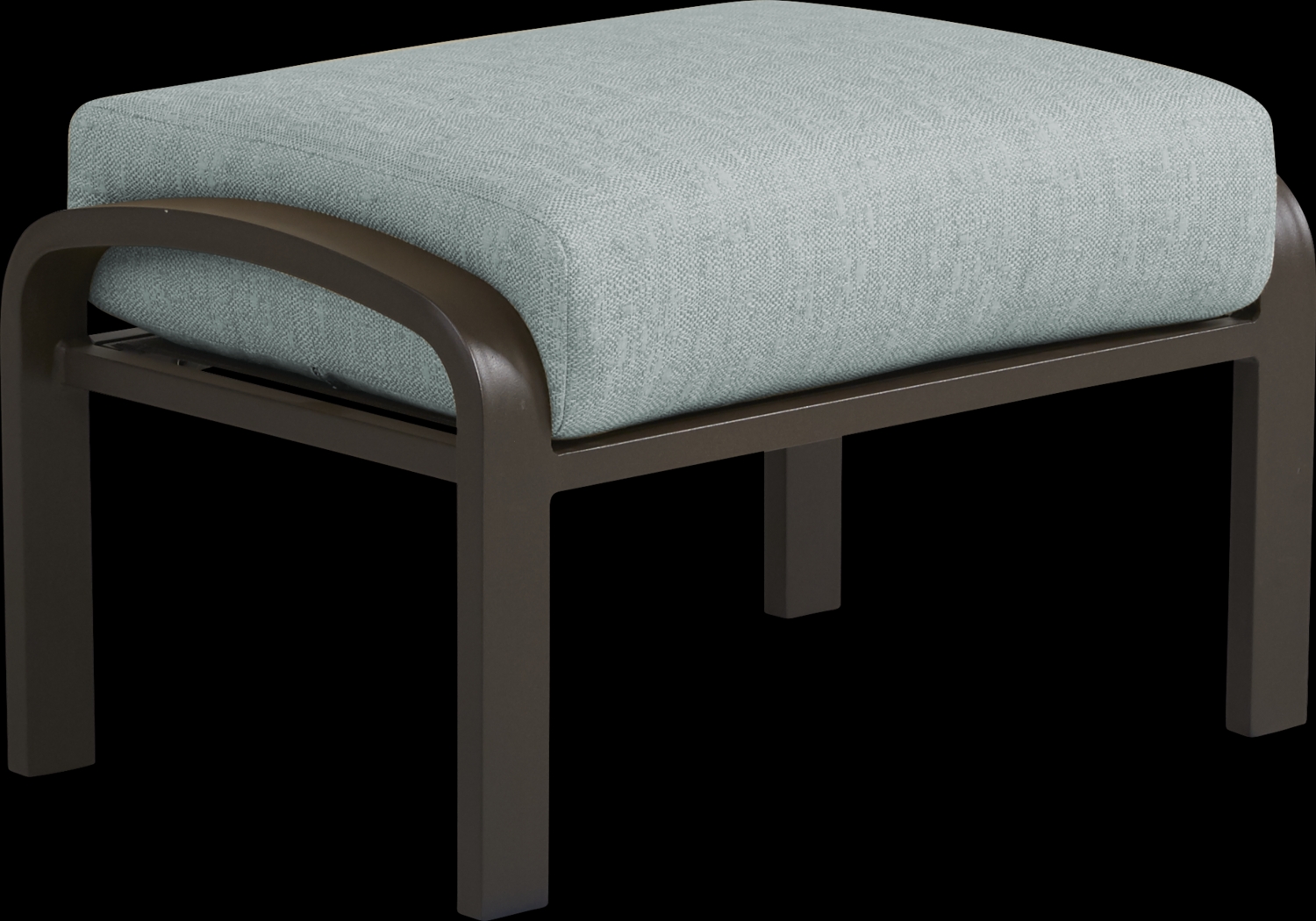 Bermuda Bay Aged Bronze Outdoor Ottoman with Mist Cushion - Thumbnail - Image 1