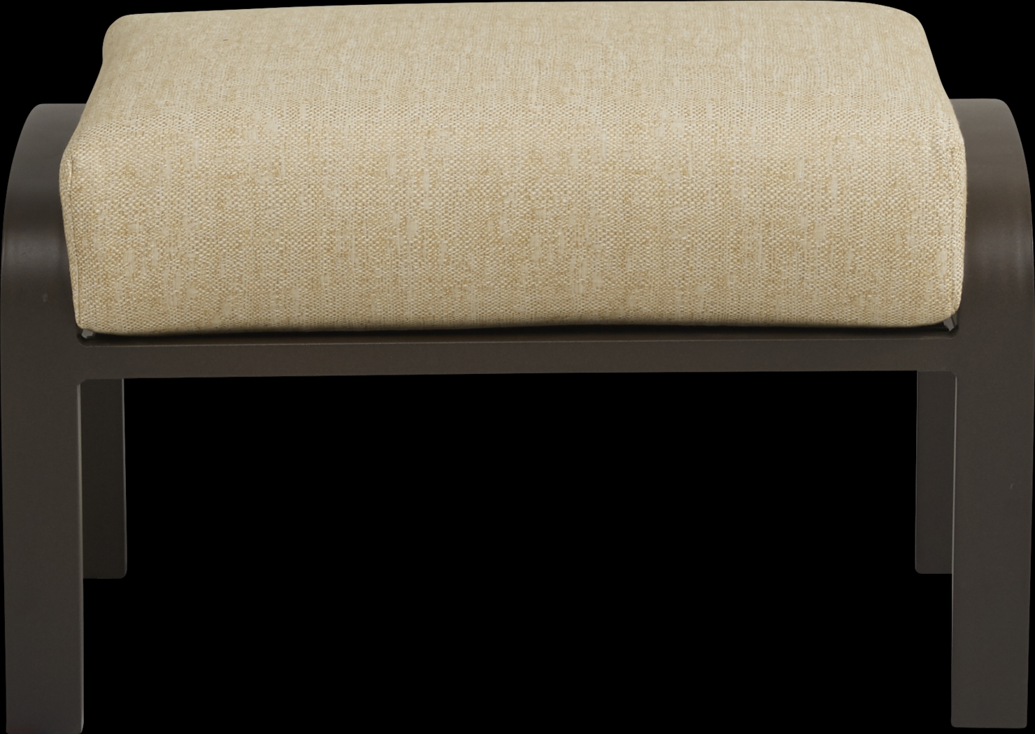 Bermuda Bay Aged Bronze Outdoor Ottoman with Straw Cushion - Thumbnail - Image 2