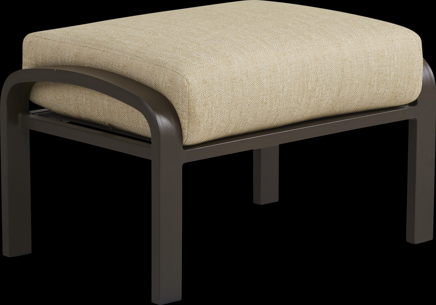 Bermuda Bay Aged Bronze Outdoor Ottoman with Straw Cushion - Thumbnail - Image 1