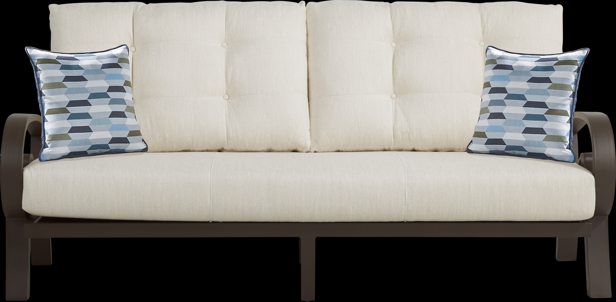 Bermuda Bay Aged Bronze Outdoor 4 Pc Seating Set with Parchment Cushions - Thumbnail - Image 3