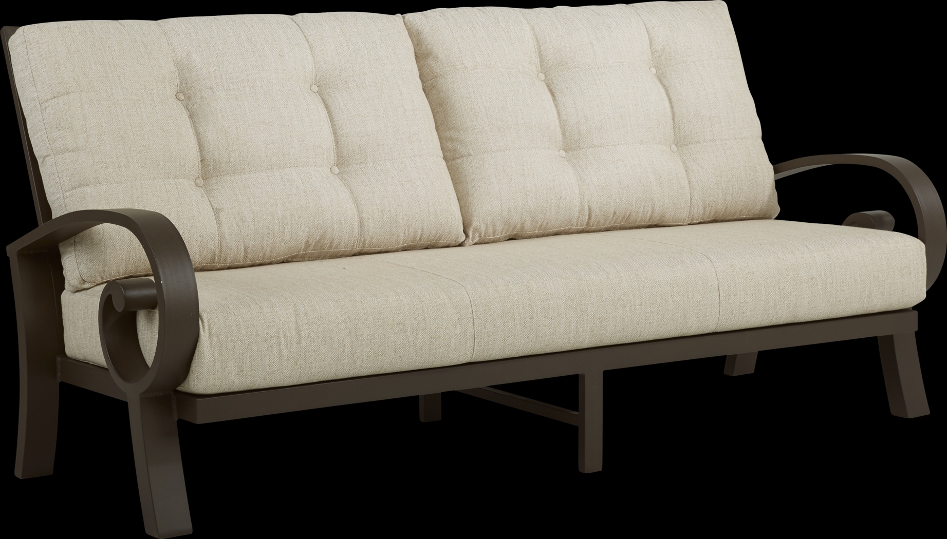 Bermuda Bay Aged Bronze Outdoor Sofa with Wren Cushions - Thumbnail - Image 2