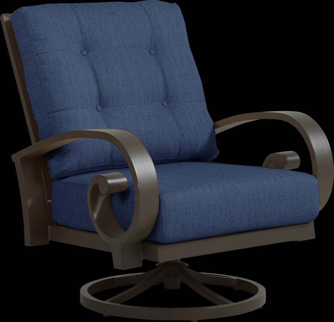 Bermuda Bay Aged Bronze 5 Pc Fire Pit Set with Ink Cushions - Thumbnail - Image 4