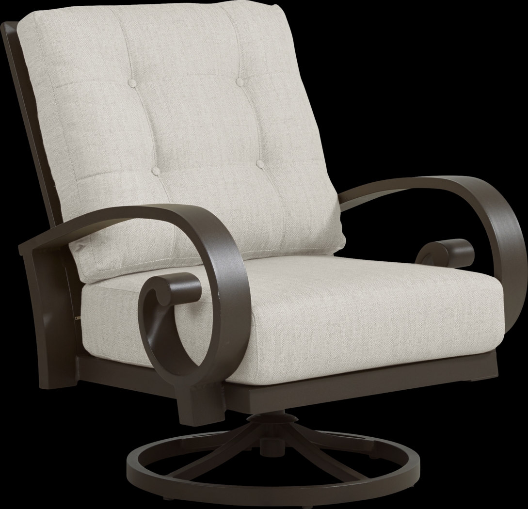 Bermuda Bay Aged Bronze 5 Pc Fire Pit Set with Rollo Linen Cushions - Thumbnail - Image 4