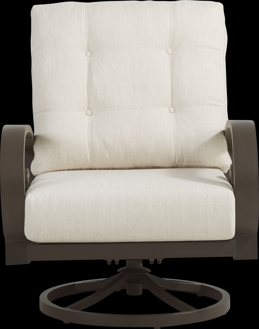 Bermuda Bay Aged Bronze 5 Pc Outdoor Fire Pit Seating Set with Parchment Cushions - Thumbnail - Image 5