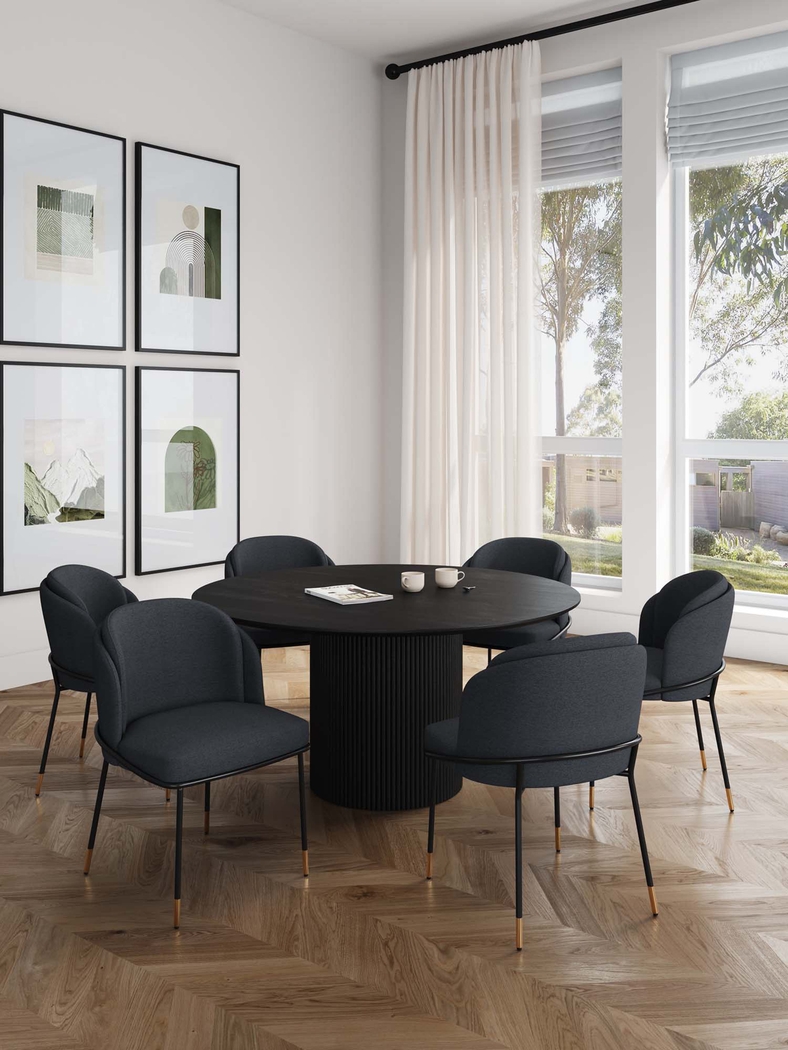 Bermuda Black and Black 7 Pc Dining Table Set - Thumbnail - Image 2