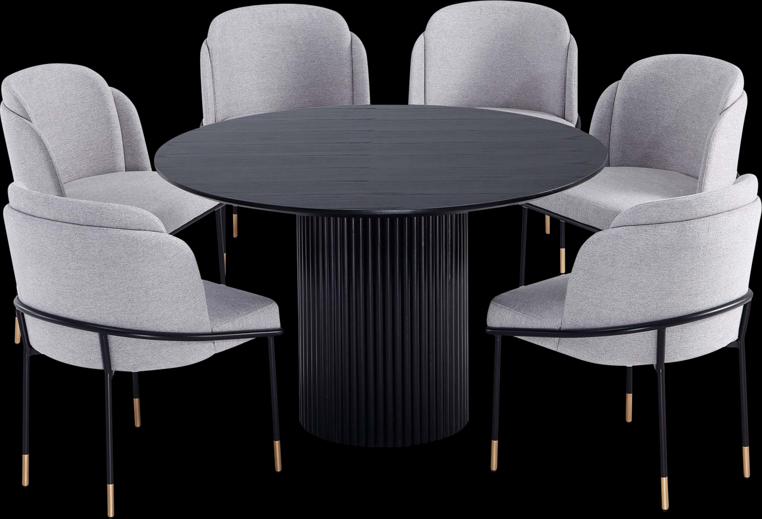 Bermuda Black and Gray 7 Pc Dining Table Set - Thumbnail - Image 1