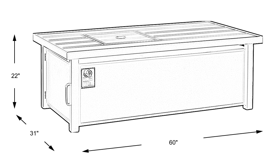 Dimension Image. Please refer to the Dimension Tab on this page for dimension details.
