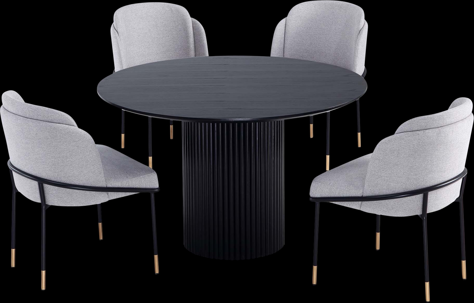 Bermunda Black and Gray 5 Pc Dining Table Set - Thumbnail - Image 1