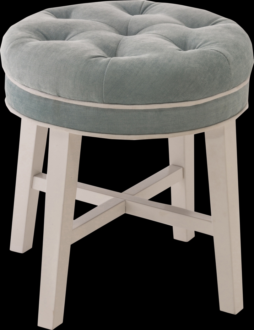 Bernadette Aqua Vanity Stool - Thumbnail - Image 1