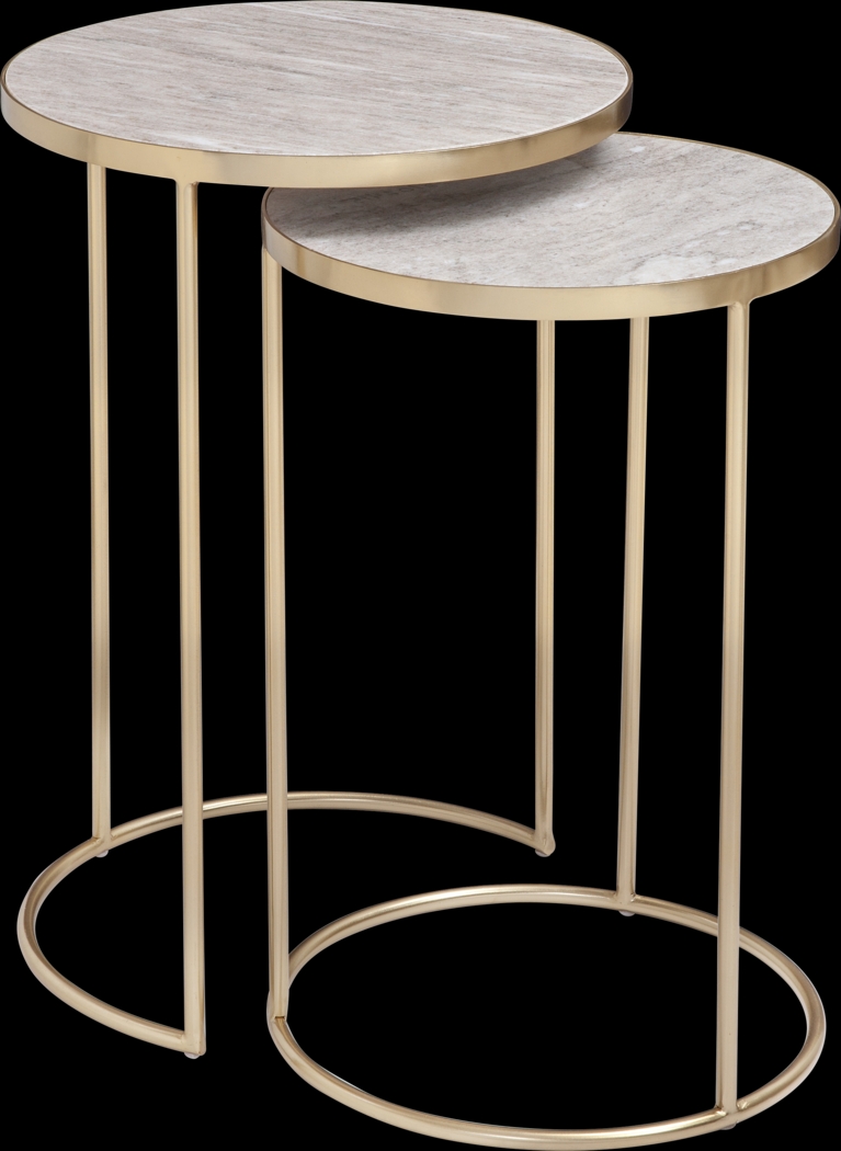 Berona White Nesting Table, Set of 2 - Thumbnail - Image 1