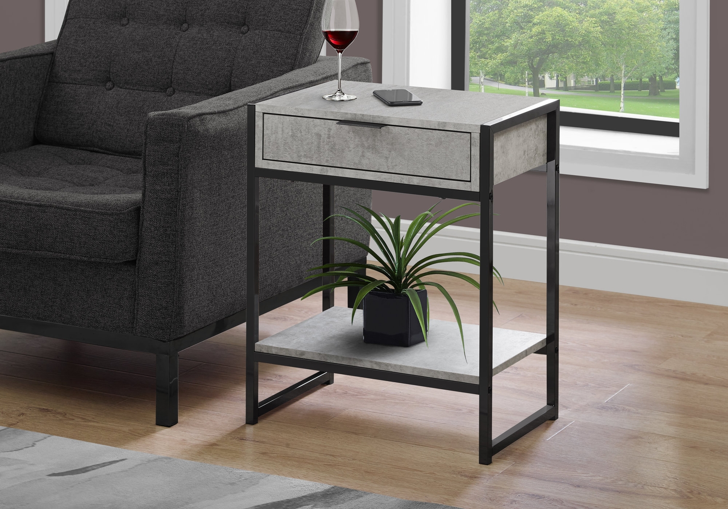 Berrien Black Accent Table - Thumbnail - Image 2