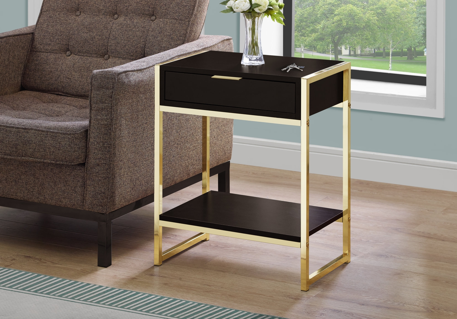 Berrien Cappuccino Accent Table - Thumbnail - Image 2