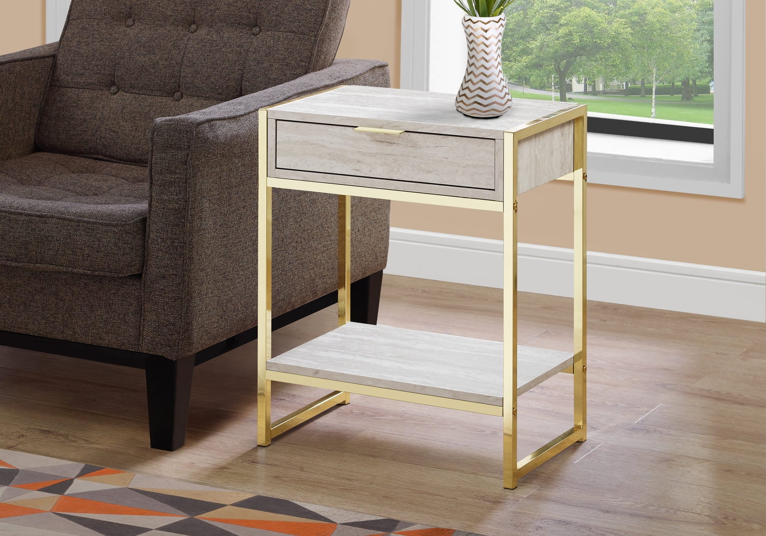 Berrien Gold Accent Table - Thumbnail - Image 2