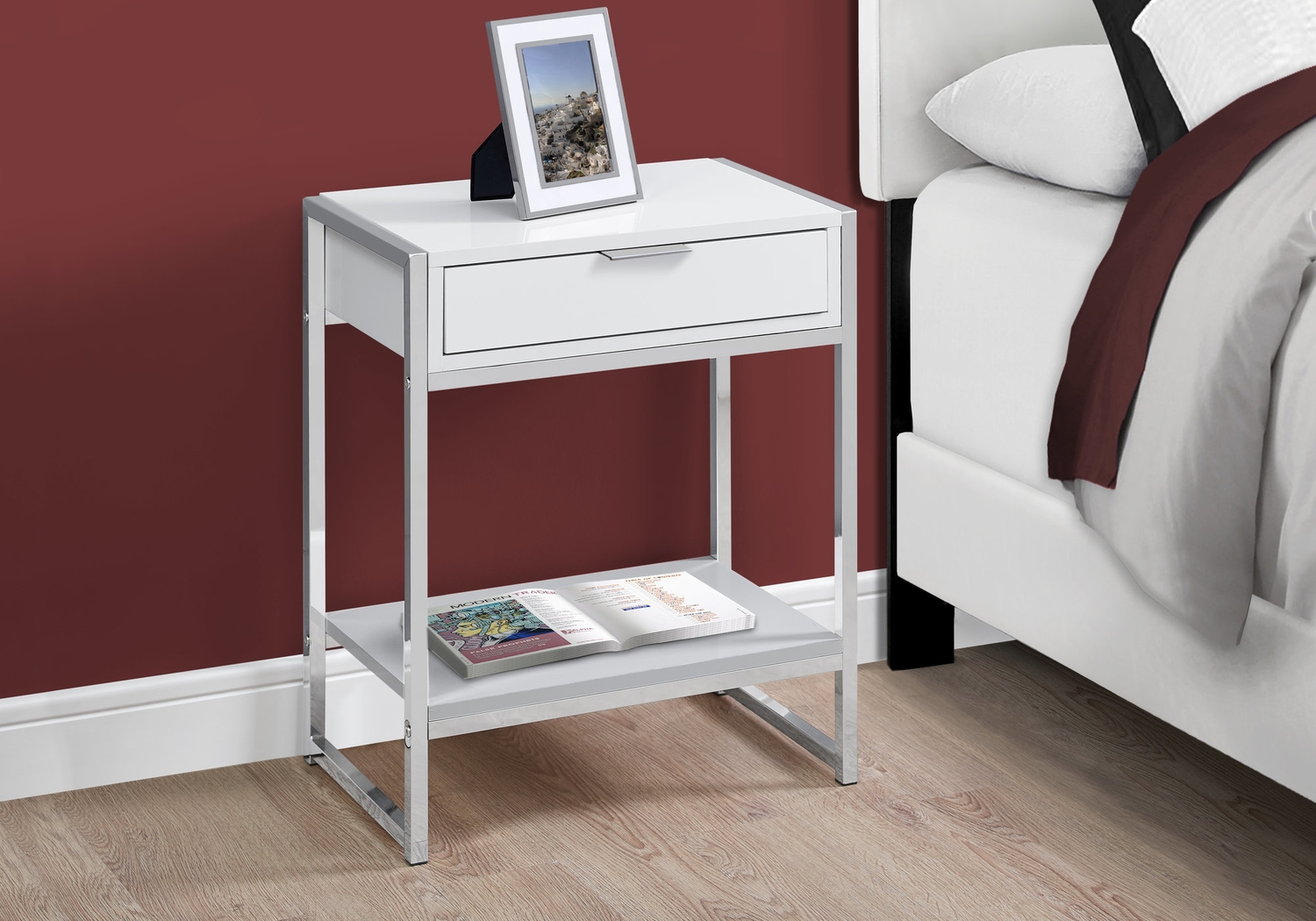 Berrien White Accent Table - Thumbnail - Image 3