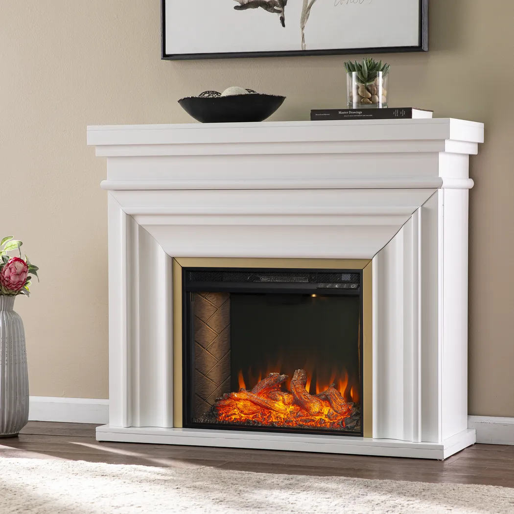 Berryessa III Whtie 46 in. Console, With Smart Electric Fireplace - Thumbnail - Image 2