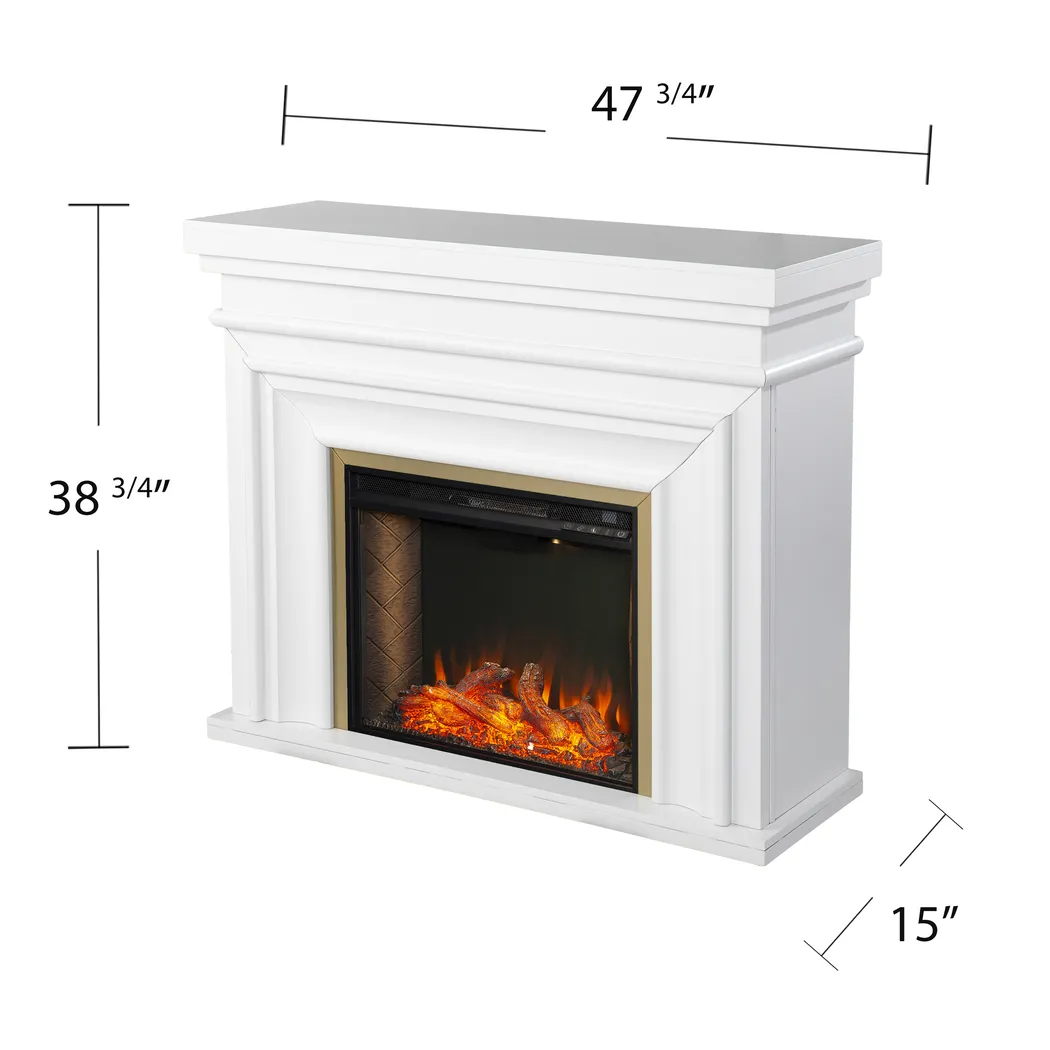 Berryessa III Whtie 46 in. Console, With Smart Electric Fireplace - Thumbnail - Image 3