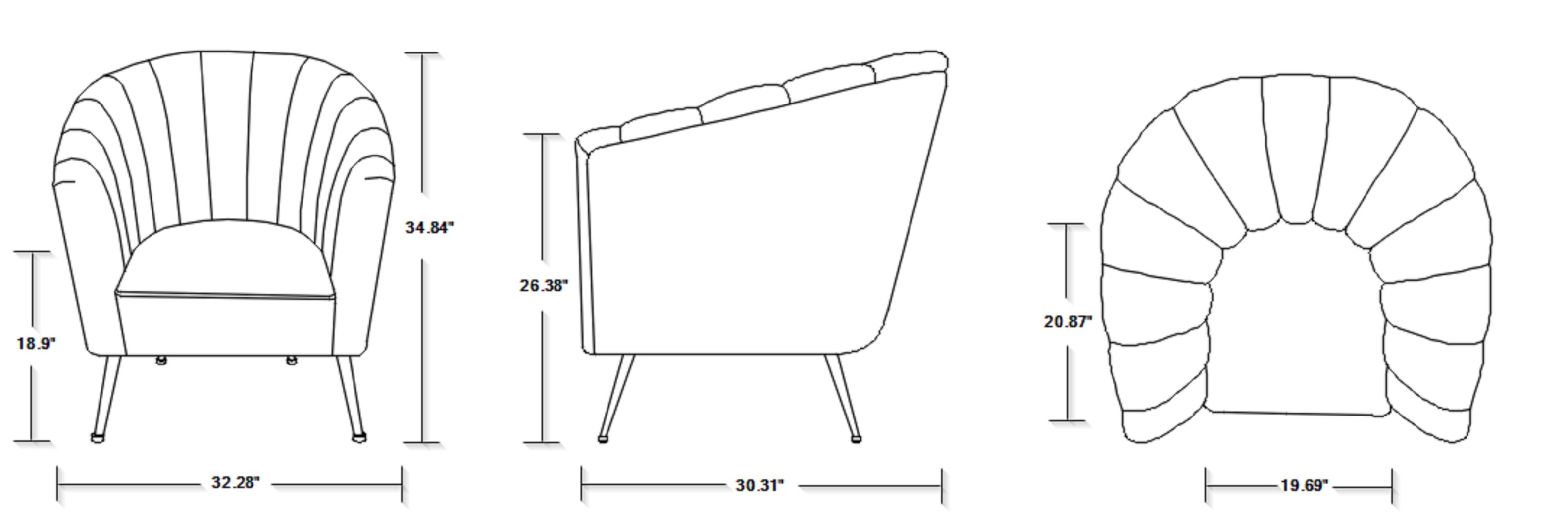 Bersal Blue Accent Chair - Thumbnail - Image 6