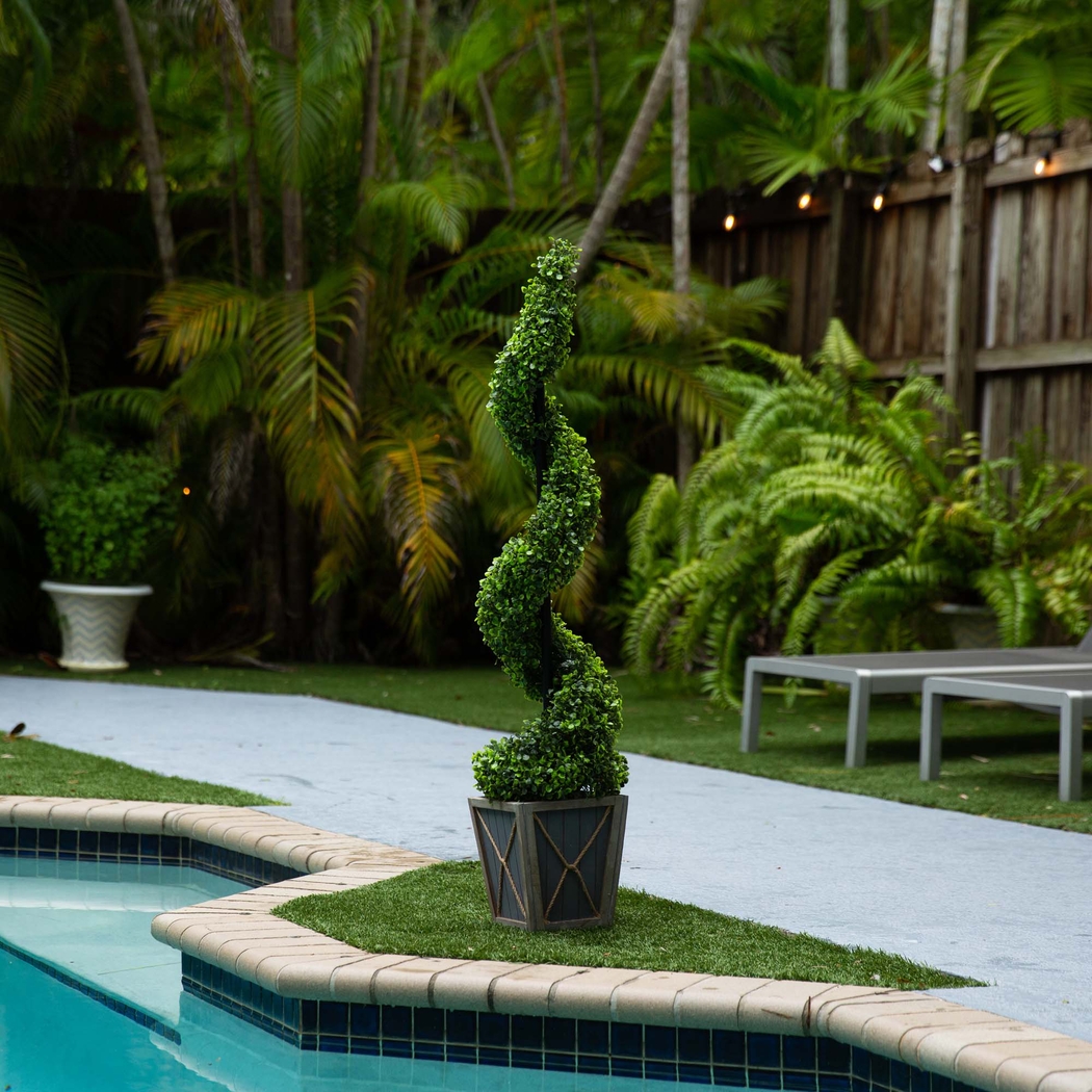 Berteau Green Artificial Boxwood Spiral Tree - Thumbnail - Image 8