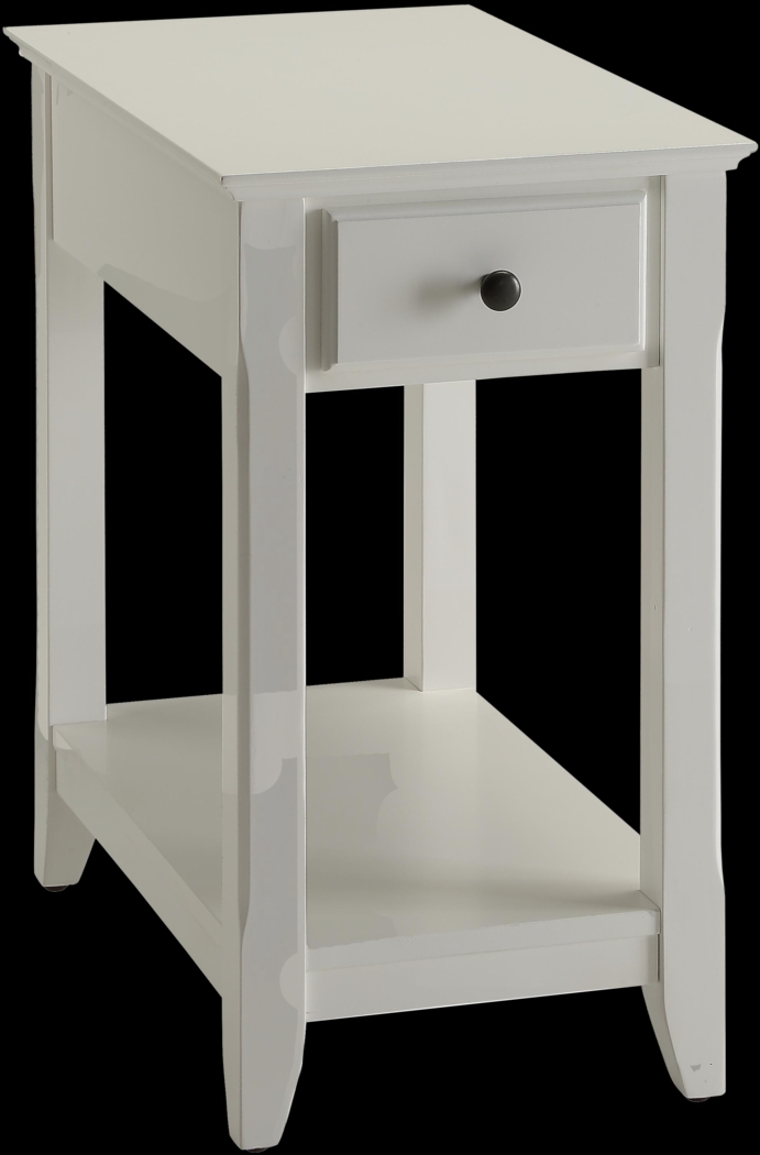 Bertie White Chairside Table - Thumbnail - Image 1