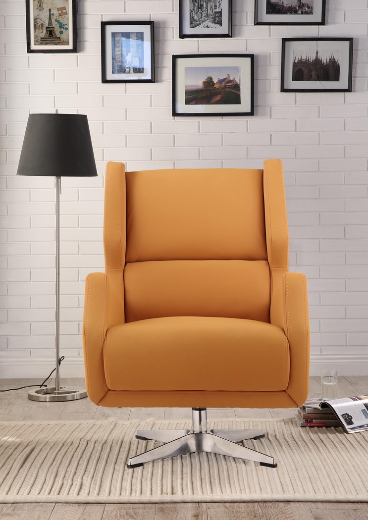 Bertino Orange Accent Swivel Chair - Thumbnail - Image 2