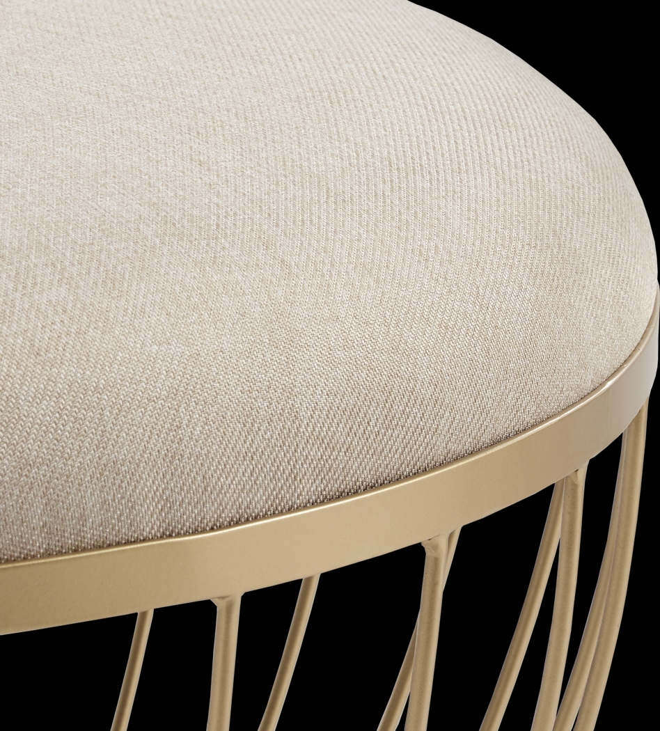 Bertita Ivory Upholstered Cocktail Ottoman - Thumbnail - Image 2