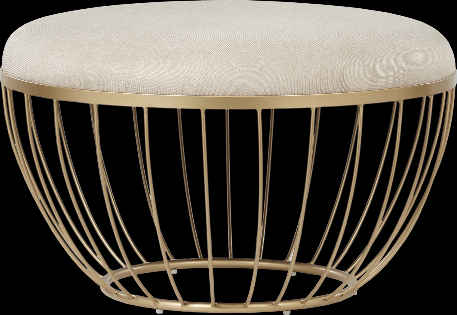 Bertita Ivory Upholstered Cocktail Ottoman - Thumbnail - Image 1