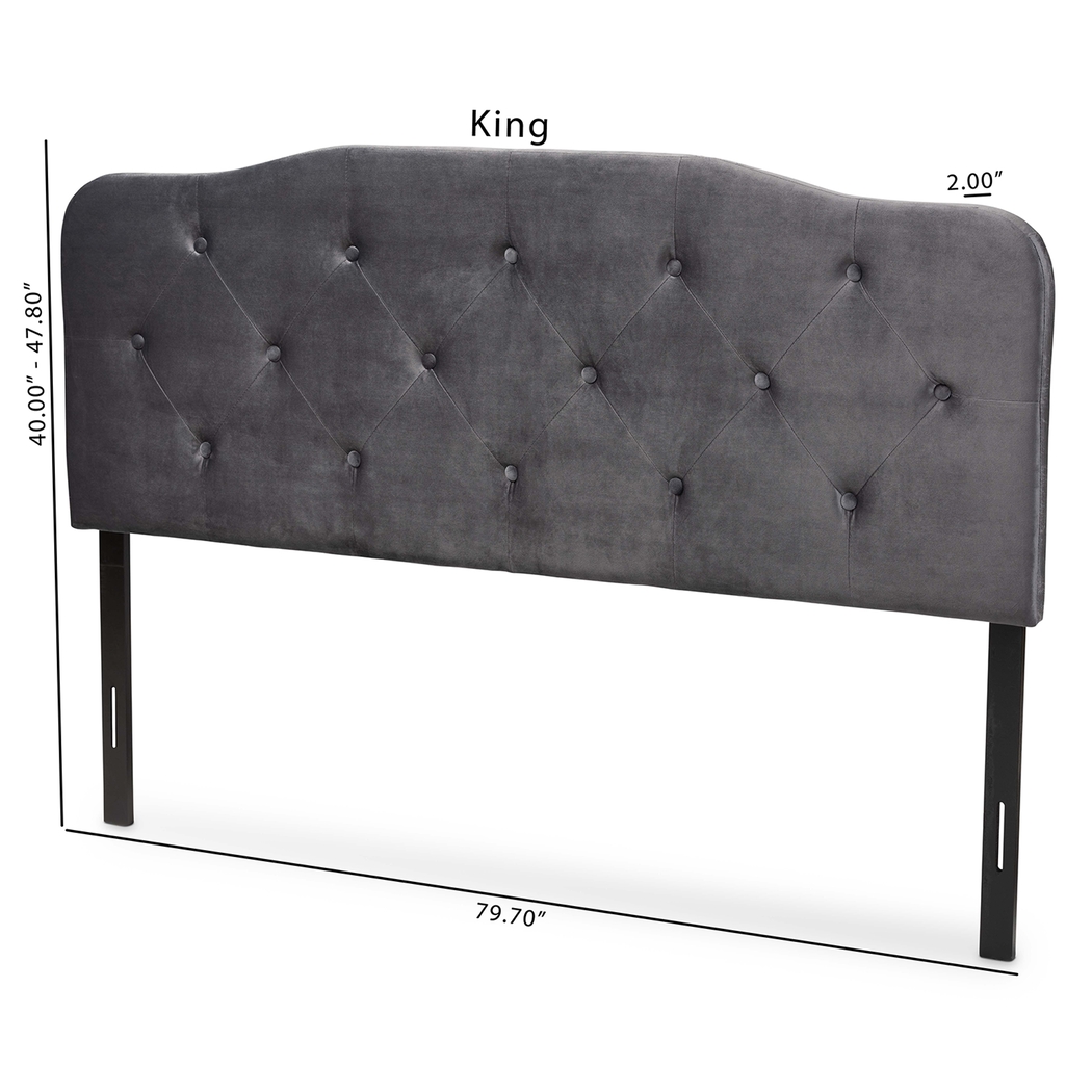 Besancon Gray King Upholstered Headboard - Thumbnail - Image 5