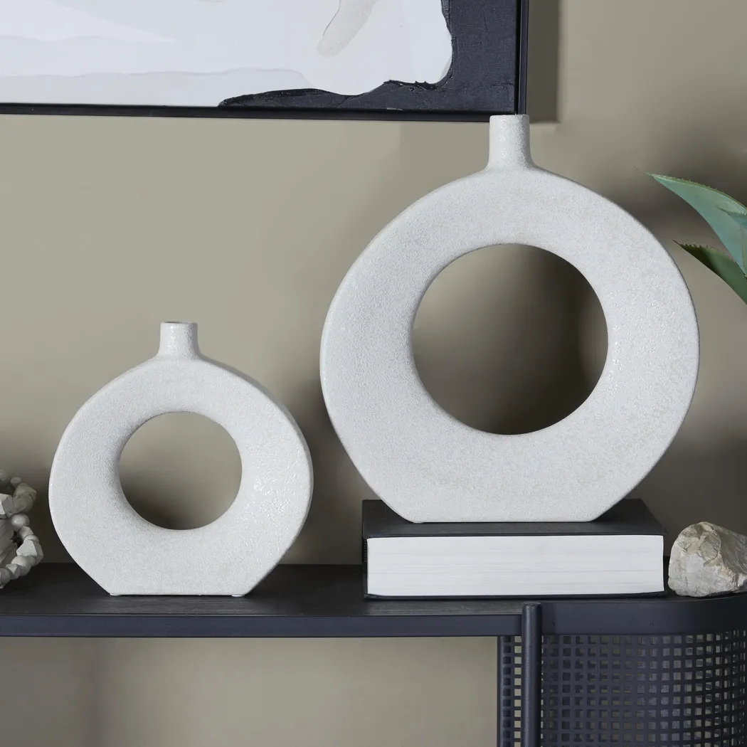 Besem White Vase, Set of 2 - Thumbnail - Image 2