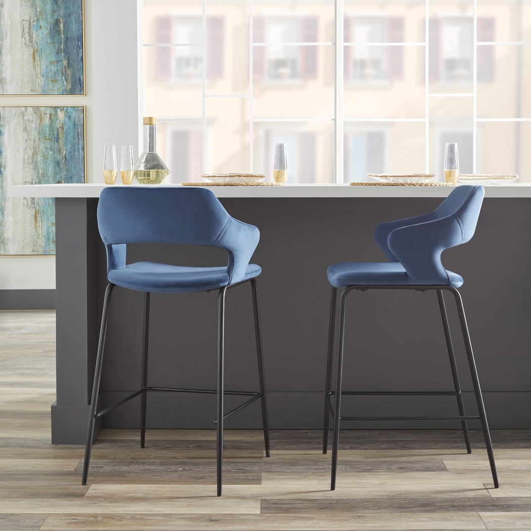 Besthada Blue Counter Stool - Thumbnail - Image 2