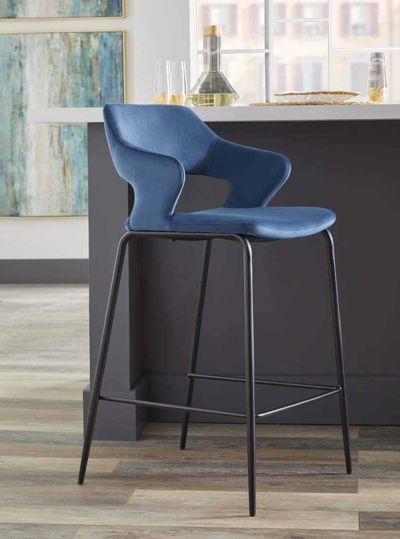 Besthada Blue Counter Stool - Thumbnail - Image 3