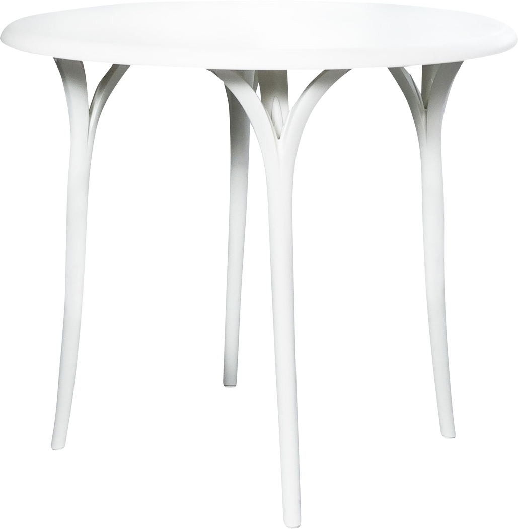 Beswick White 35 in. Round Outdoor Dining Table - Thumbnail - Image 1