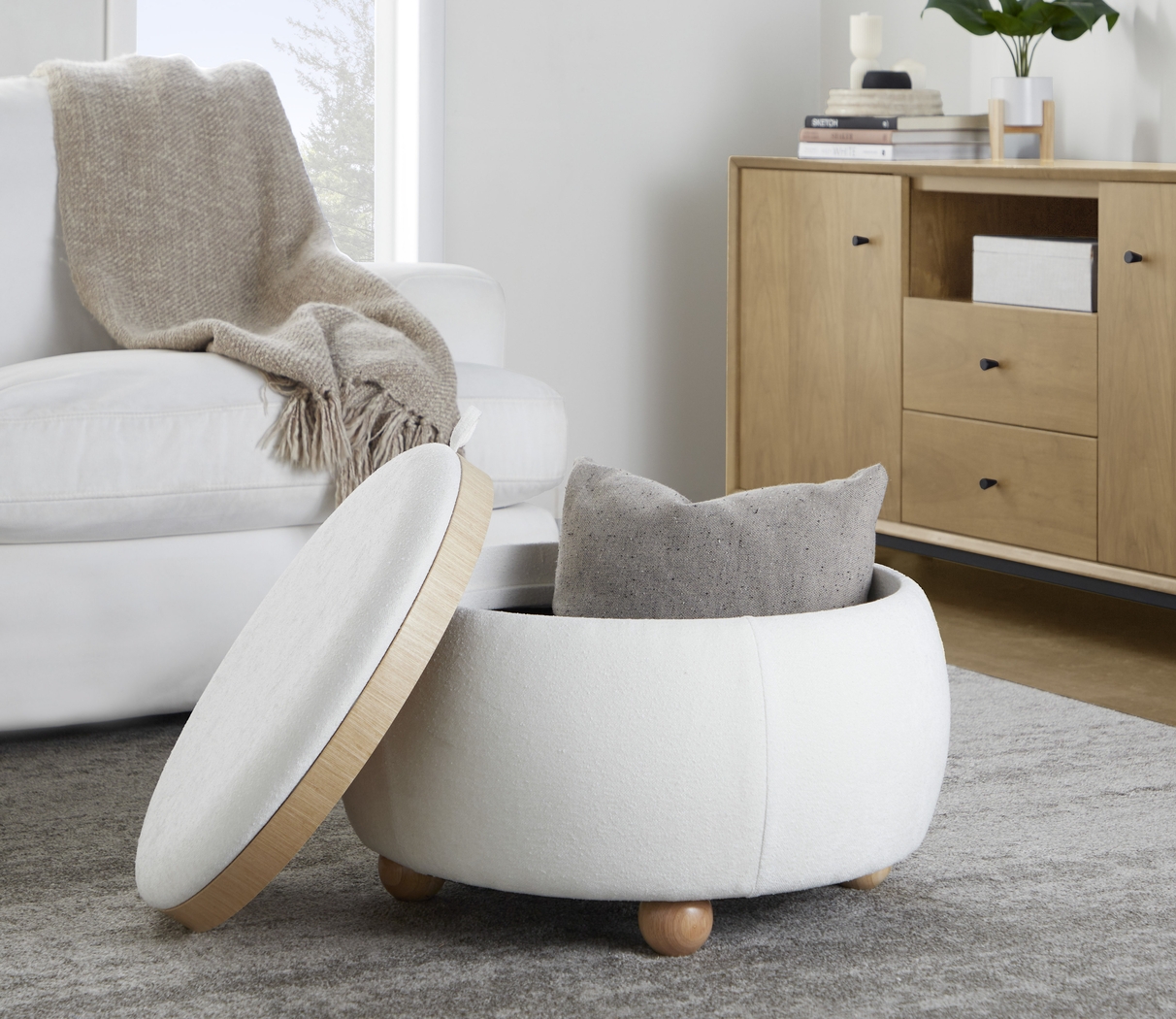 Betana White Ottoman - Thumbnail - Image 3