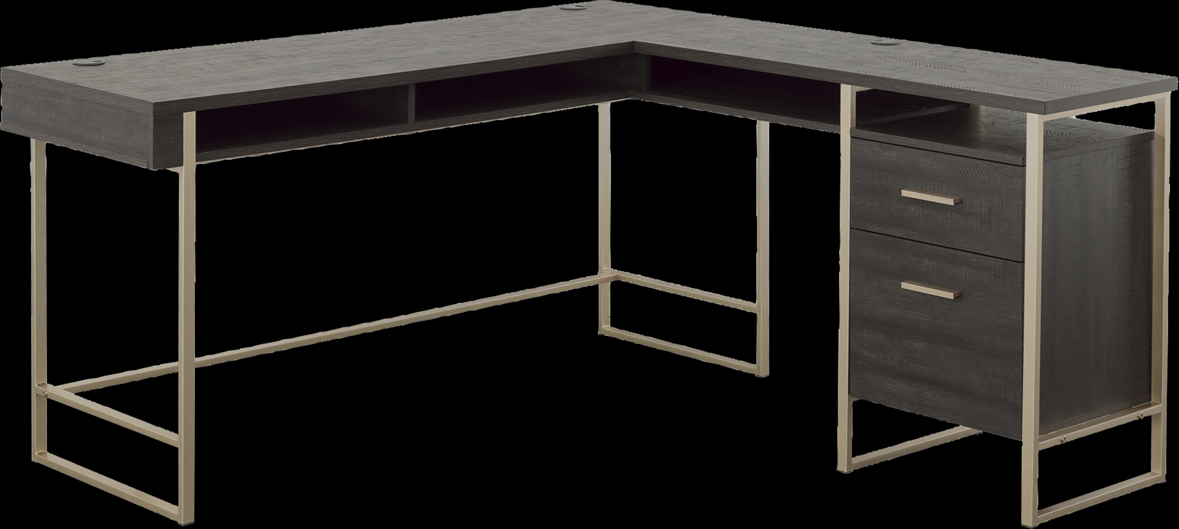 Betanray Dark Brown L-Desk - Thumbnail - Image 1