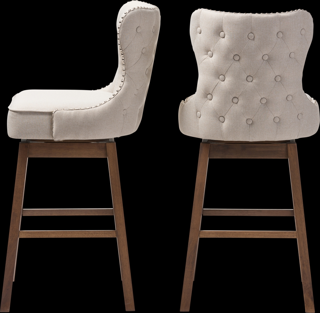 Bethpagea Beige Swivel Barstool, Set of 2 - Thumbnail - Image 4