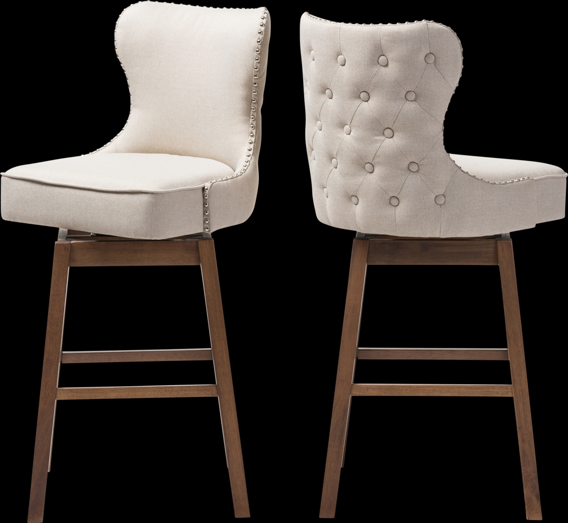 Bethpagea Beige Swivel Barstool, Set of 2 - Thumbnail - Image 5