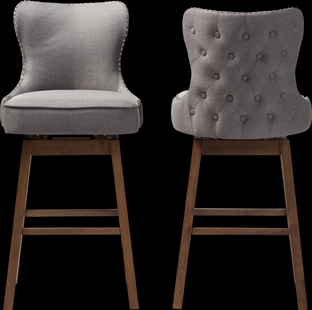 Bethpagea Gray Swivel Barstool, Set of 2 - Thumbnail - Image 3