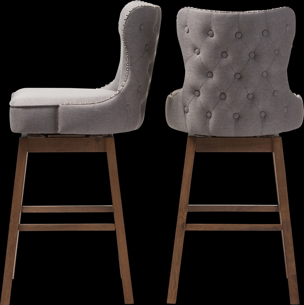 Bethpagea Gray Swivel Barstool, Set of 2 - Thumbnail - Image 4