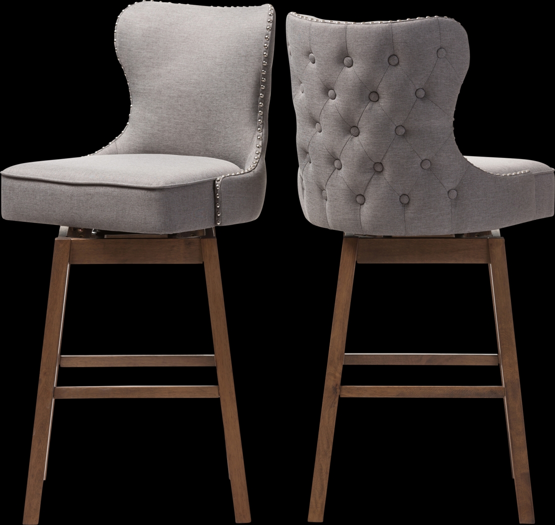 Bethpagea Gray Swivel Barstool, Set of 2 - Thumbnail - Image 5