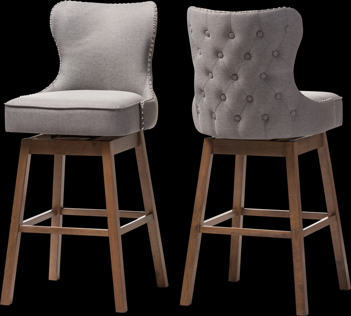 Bethpagea Gray Swivel Barstool, Set of 2 - Thumbnail - Image 1